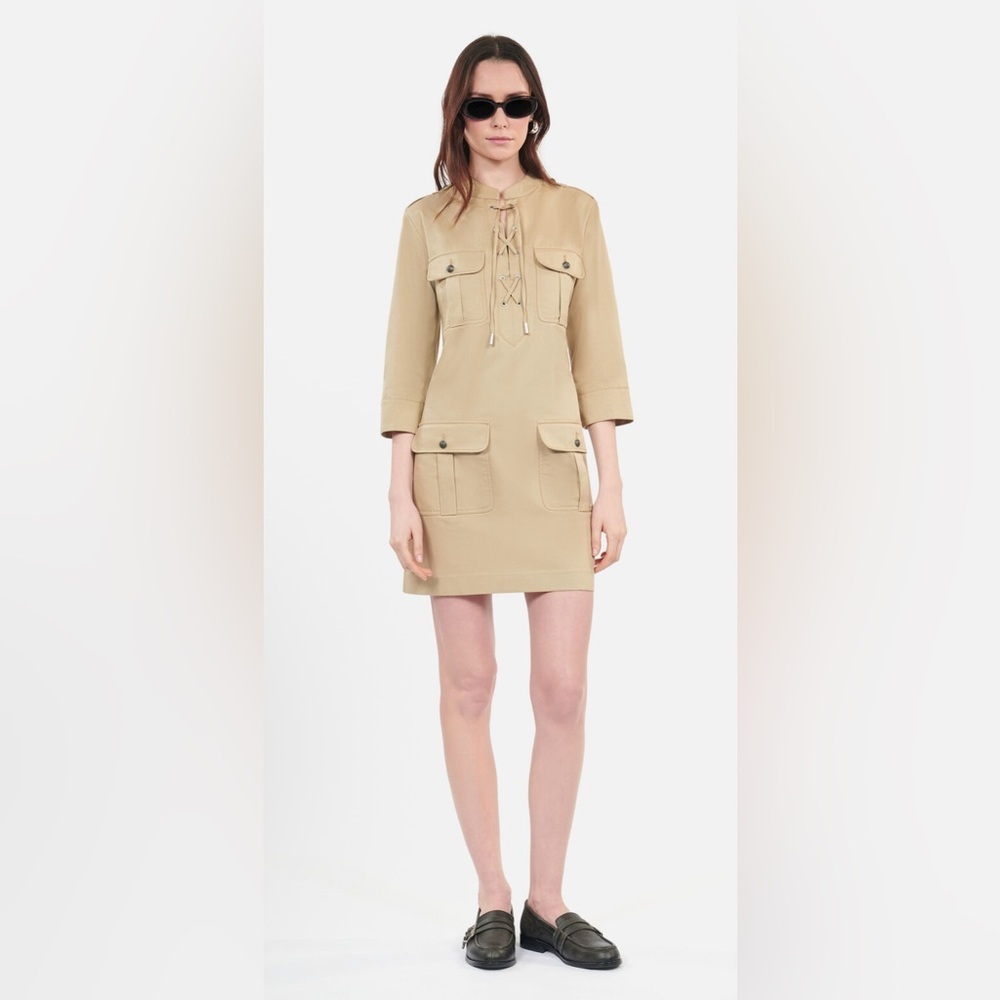 Tan Utility Dress with Pockets